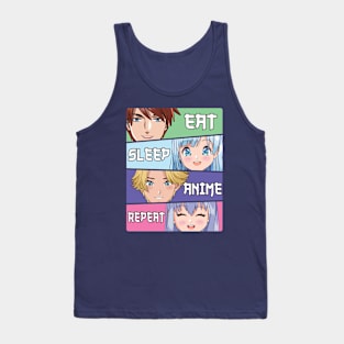 Eat Sleep Anime Repeat Tank Top